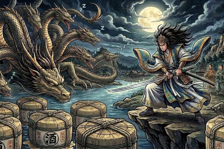 Yamata no Orochi: otto teste, otto coppe di sakè