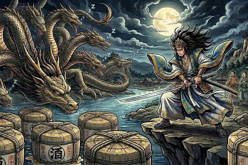 Yamata no Orochi: otto teste, otto coppe di sakè